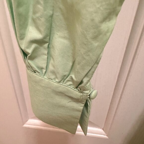 Mango - Light Green Cut-Out Waist Long-Sleeve Dress – Size US 10 - Picture 5 of 10